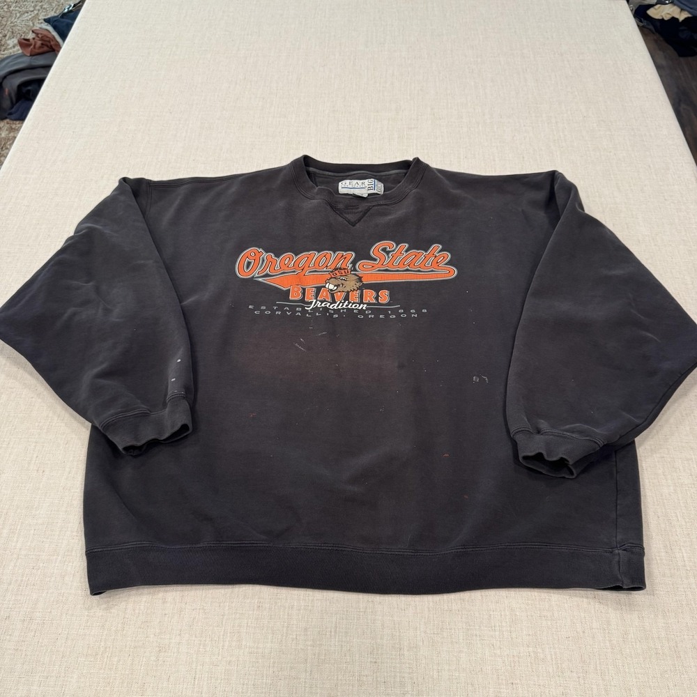 Oregon State Beavers Sweatshirt Mens 3XL Black NCAA Football Crewneck Gear